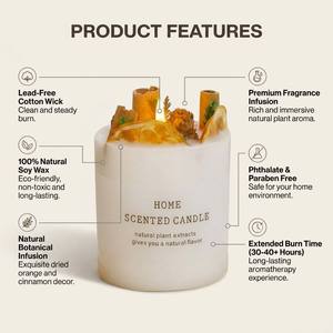 Luxury Botanical Scented Soy Wax <b>Candle</b> With Dried Orange Cinnamon For Rustic Home Decor Wholesale Private Label Premium <b>Set</b> - Product Image 3