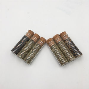 זכוכית עגול שטוח תחתון מבחנה עם קורק אלומיניום בורג מכסה עבור סוכריות - Product Image 6