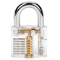 Serrure en acier de titane XMM-8810, lot de crochets à outils de serrurier, cadenas transparent pour débutants, outil de ramassage de formation, 24 pièces