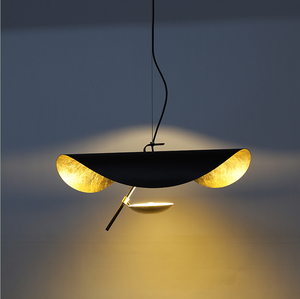 Lampadario a sospensione ovale di lusso in ferro nero e oro AB per interni, moderno a LED, <span class=keywords><strong>con</strong></span> installazione a sospensione per casa e hotel - Product Image 1