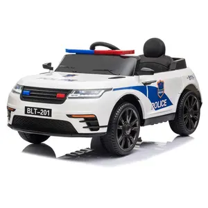 Voiture de police électrique à quatre roues pour enfants véhicule tout-terrain télécommandé avec indicateur de puissance deux portes ouvertes monter sur des voitures jouets