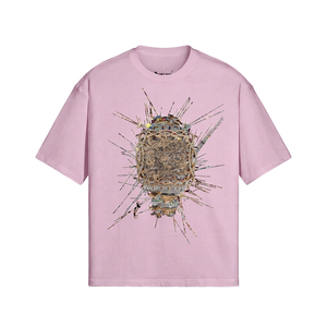 เสื้อยืดโอเวอร์ไซส์ คอวี แขนราแกลน ผ้าคอตตอนเจอร์ซีย์เนื้อหนัก 240 กรัม สไตล์อเมริกันเรโทร พิมพ์ลายโลโก้ด้านหน้า สำหรับผู้ชาย ใส่ได้ในฤดูร้อน รุ่นวินเทจ สีพื้น - Product Image 1