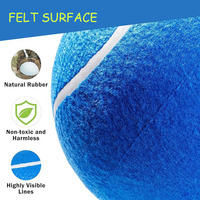 Balle de tennis gonflable personnalisée en caoutchouc bleu et jaune pour chien, jouet d'entraînement et de divertissement pour chiot actif pour la plage