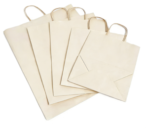 Bolsas de Papel Kraft Blancas Medianas Aston con Asas para Compras, Fiestas y Promociones, Opciones de Impresión Digital en Huecograbado - Product Image 2