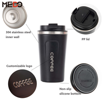 Gobelets isothermes à double paroi en acier inoxydable avec logo personnalisé, 380 ml et 510 ml, revêtement poudré, pour voiture, randonnée, café