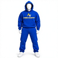 Ensemble de survêtement à capuche AMSEC INDUSTRY imprimé avec strass, longueur intégrale, 100 % coton, sweat-shirt et pantalon de survêtement, streetwear décontracté