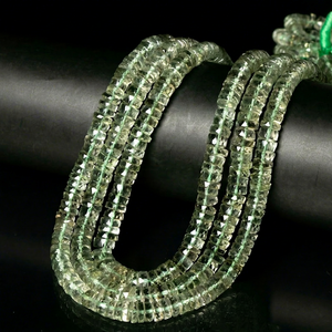Natural Green <b>Amethyst</b> Faceted Heishi Tyre Shape Loose Gemstone Beads 6-7mm <b>Amethyst</b> Wheel Cut Beads for Jewelry Making India - Product Image 1