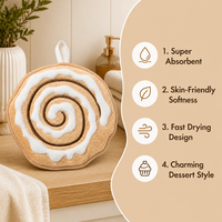 Serviette de toilette promotionnelle en peluche personnalisée en forme de gâteau marron, en tissu doux