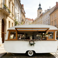 Chariot à nourriture vintage en aluminium, chariot à desserts, salon mobile, remorque à café et à frites avec couleur et taille personnalisées, résistant à la rouille