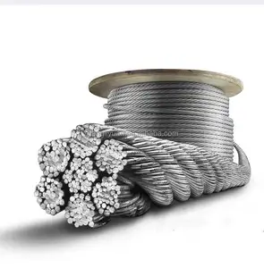 ASTM a 475 Câble en acier galvanisé à haute résistance 1x7 de diamètre 7 fils en acier de 0.33mm