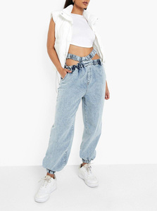 Jean pour <span class=keywords><strong>femme</strong></span>, taille moyenne, <span class=keywords><strong>pantalon</strong></span> de survêtement, délavé à l'acide, bas de jogging, tendance, taille moyenne, nouveauté 2020 - Product Image 3