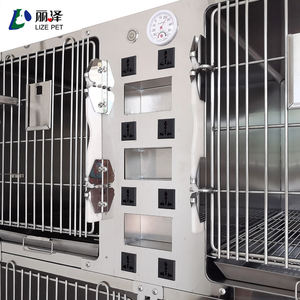Attrezzatura veterinaria per animali domestici in acciaio inox e cartone di legno gabbie per cani di piccola dimensione ICUs per animali domestici in argento e metallo - Product Image 2