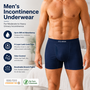 <span class=keywords><strong>Mutande</strong></span> per incontinenza maschile riutilizzabili, a prova di perdite per flussi abbondanti, in morbido <span class=keywords><strong>cotone</strong></span> lavorato a maglia, super assorbenti, boxer per incontinenza maschile - Product Image 2