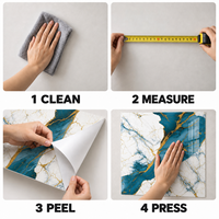 Papier peint auto-adhésif en marbre blanc et vert sarcelle avec surface PET nettoyable pour murs intérieurs décoratifs