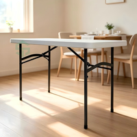 Table pliante en plastique moulé par soufflage pour extérieur, vente en gros d'usine - Empilable et durable, idéale pour hôpitaux, restaurants, parcs et camping