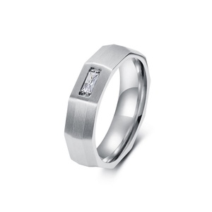 18K Gold Plated Geometric Stainless Steel <b>Ring</b> <b>Men</b> Women's Trendy Wedding Engagement <b>Ring</b> Natural Zircon <b>for</b> Anniversary - Product Image 3