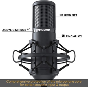 MAONO Microphones Professionnels Équipement <span class=keywords><strong>de</strong></span> <span class=keywords><strong>Studio</strong></span> D'enregistrement <span class=keywords><strong>Micro</strong></span> À Condensateur avec Métal <span class=keywords><strong>Pied</strong></span> <span class=keywords><strong>De</strong></span> <span class=keywords><strong>Micro</strong></span> - Product Image 3