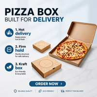 Scatola per Pizza in Carta Kraft Personalizzata, Confezione Monouso in Cartone Ondulato per Ristoranti e Consegna a Domicilio
