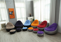 Canapé gonflable portable, canapé d'air d'extérieur avec repose-pieds pour le camping, les voyages, la cour, fauteuil de détente gonflable léger