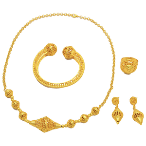 Productos de tendencia 2025, venta al por mayor, conjuntos de joyería de boda chapada en oro árabe grande para mujer de Dubái para mujer - Product Image 6