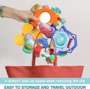 वियोज्य बच्चे बिस्तर घुमक्कड़ बच्चों की गाड़ी Carseat के साथ खिलौने यात्रा कट्टर दर्पण और फांसी के लिए चीख़ खिलौने बच्चे पालना - Product Image 5