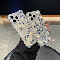 Coque de téléphone portable en pierre adhésive au design créatif pour le nouveau iPhone 18 Pro Max, coque antichoc 17 16 15 14, coque scintillante 13