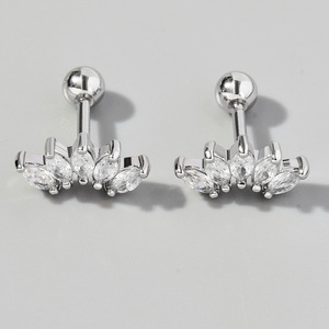 <span class=keywords><strong>Orecchini</strong></span> chirurgici in <span class=keywords><strong>acciaio</strong></span> inossidabile 316L bellissimi in argento Zirconia pietra preziosa in oro rodio per sposa <span class=keywords><strong>donna</strong></span> gioielli da sposa - Product Image 1