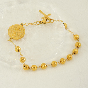 ZOGXIN Virgin Mary Cross Bracelet Gold Plated Unisex Religious Jewelry Gift Fashion Charm Bracelets - Product Image 2