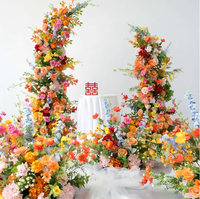 Nouveau Offre Spéciale luxe romantique coloré mariage arc décoration fond arches artificielle Rose fleur pièce maîtresse personnalisé