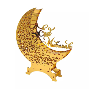 ของตกแต่งบ้านวันอีดมูบารัคปี 2024 คุณภาพสูง ผลิตจากอะคริลิกเคลือบทอง พร้อมพิมพ์ลายซิลค์สกรีนทันสมัย ไฟ LED โลโก้และขนาดตามสั่ง - Product Image 3