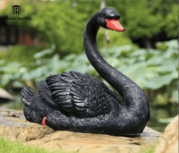 Sculpture de cygne flottant grandeur nature en fibre de verre, statue réaliste d'oiseau aquatique pour la décoration de villas, jardins, étangs et piscines.