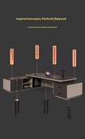 Ensemble de chaises de bureau Boss - Design minimaliste moderne, luxe léger, design en bois en forme de L, espaces de travail de groupe haut de gamme, armoire latérale