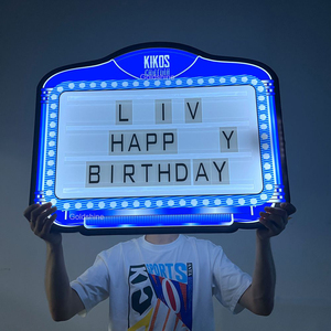 Tùy Chỉnh 3 Bộ Chữ Hạnh Phúc Sinh Nhật Dẫn Bảng Tin Đăng Ký Hộp Đêm VIP Dịch Vụ Chai Presenter LED Acrylic Thư Đăng Board - Product Image 2