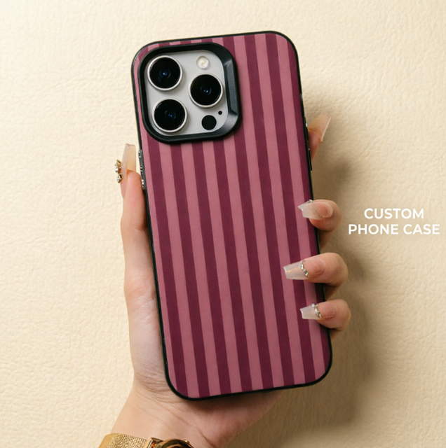 Pink Purple Vertical Striped Pattern Matte TPU Case, Stylish Minimalist Geometric Phone Cover for iPhone 17 16 15 14 13 Pro Max
