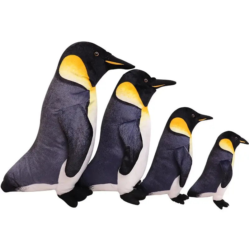 Pinguim de pelúcia super macio e vívido para venda, mascote preta de animais de pelúcia