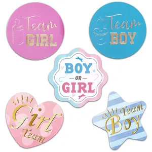 Etiquetas adesivas para banho de bebês, etiquetas para revelar gênero perfeito, equipamento ideal para meninos e meninas, cores rosa e azul, material ideal para festas