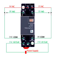 Relais intermédiaire RXM 8 broches DPDT - Bouton de test Indicateur LED 2NO 2NC Contrôle industriel RXM2AB2B7 24VDC 12A Relais