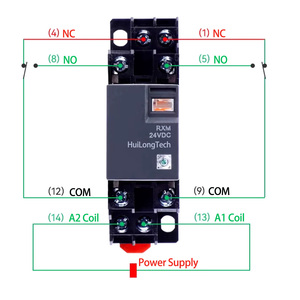 Relè Intermedio RXM 8 Pin DPDT - Pulsante di Test con Indicatore LED 2NO 2NC Controllo Industriale RXM2AB2B7 24VDC 12A - Product Image 3