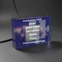 Trofeo de Cristal Horizontal Neelpure 125493 con Diseño de Rompecabezas y Mapa del Mundo Personalizado para Premios Corporativos