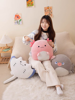 Oreiller personnalisé doux en peluche à poils animaux chaud pour les mains double trou licorne doux hamster lapin jouets en peluche