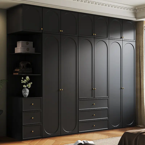 Black white midcenty Stick lines cabinet <strong>Wardrobe</strong> <strong>Closet</strong> swing Door <strong>Wardrobe</strong> bedroom furniture - Product Image 2