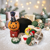 Coffret cadeau de savons en laine feutrée flocon de neige de Noël - Savons exfoliants naturels faits à la main, 6 pièces, cadeau de Noël pour l'hiver