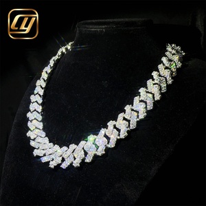 Collier chaîne cubaine en argent sterling 925, style hip-hop, 18 mm, serti de diamants, certifié GRA, bijoux fins, moissanite VVS - Product Image 3