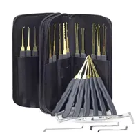 Kit de 24 outils de crochetage automobile plaqués titane avec étui zippé pour débutants/pros