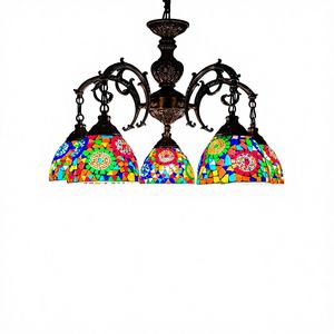 <span class=keywords><strong>Lustre</strong></span> LED en fer forgé sculpté, style rétro exotique marocain, finition bronze antique, pour chambre, salon, restaurant, hôtel - Product Image 1