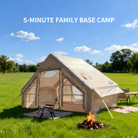 Tente de camping gonflable de luxe de 6,3 m² avec tente de glamping pneumatique imperméable 4 saisons pour les centres de villégiature et les activités familiales en plein air