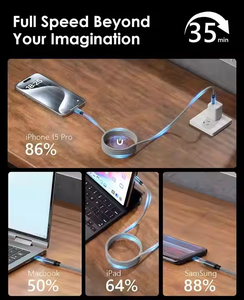 Câble de charge rapide magnétique OEM ODM PD 100W Type C vers Type C 750Gs et rangement facile - Product Image 5