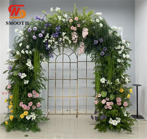 Fournitures <span class=keywords><strong>de</strong></span> fleurs décoratives lisses arc rond scène cadre floral toile <span class=keywords><strong>de</strong></span> fond <span class=keywords><strong>de</strong></span> jardin arc d'entrée <span class=keywords><strong>de</strong></span> mariage porte <span class=keywords><strong>de</strong></span> fleurs - Product Image 1