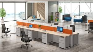 Table de bureau 6 places, bureaux longs pour espace de travail, vente en gros de bureaux, mobilier de bureau moderne - Product Image 6