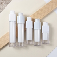 Flacon carré sans air en PP vide de 15 ml/30 ml/50 ml avec pompe à lotion, impression personnalisée UV/sérigraphie/estampage or pour crème visage et cosmétiques